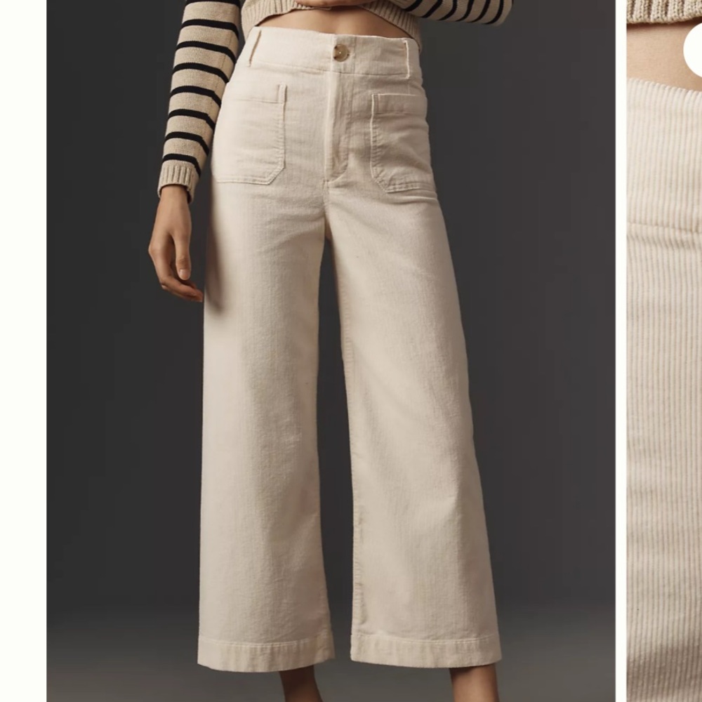The Colette Corduroy Crop Wide-leg pants by Maeve (Anthropolagie)